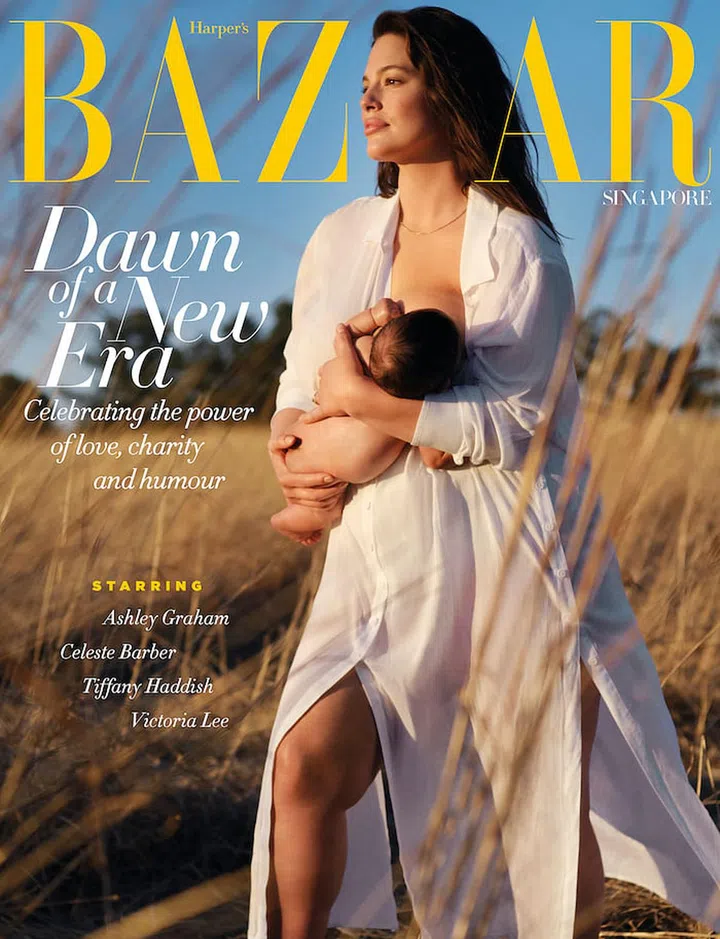 Model and body diversity advocate Ashley Graham and her newborn son Isaac are our July 2020 cover stars