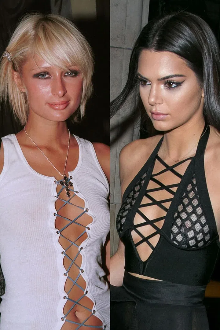 Paris took a plunge, but Kendall's got her beat on #FreeingTheNipple. Photo: Getty 