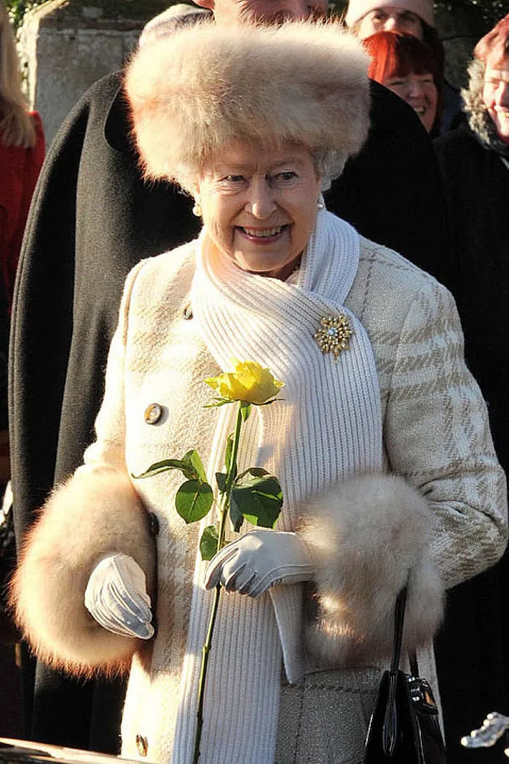 Though she probably got that fashion tip from the Queen herself.