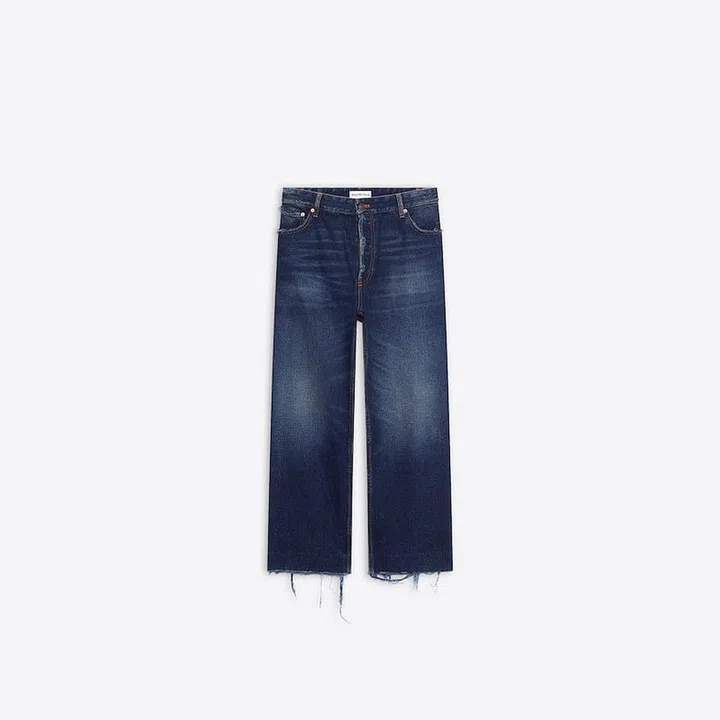 Cropped Jeans In Blue Japanese Denim, $975, Balenciaga
