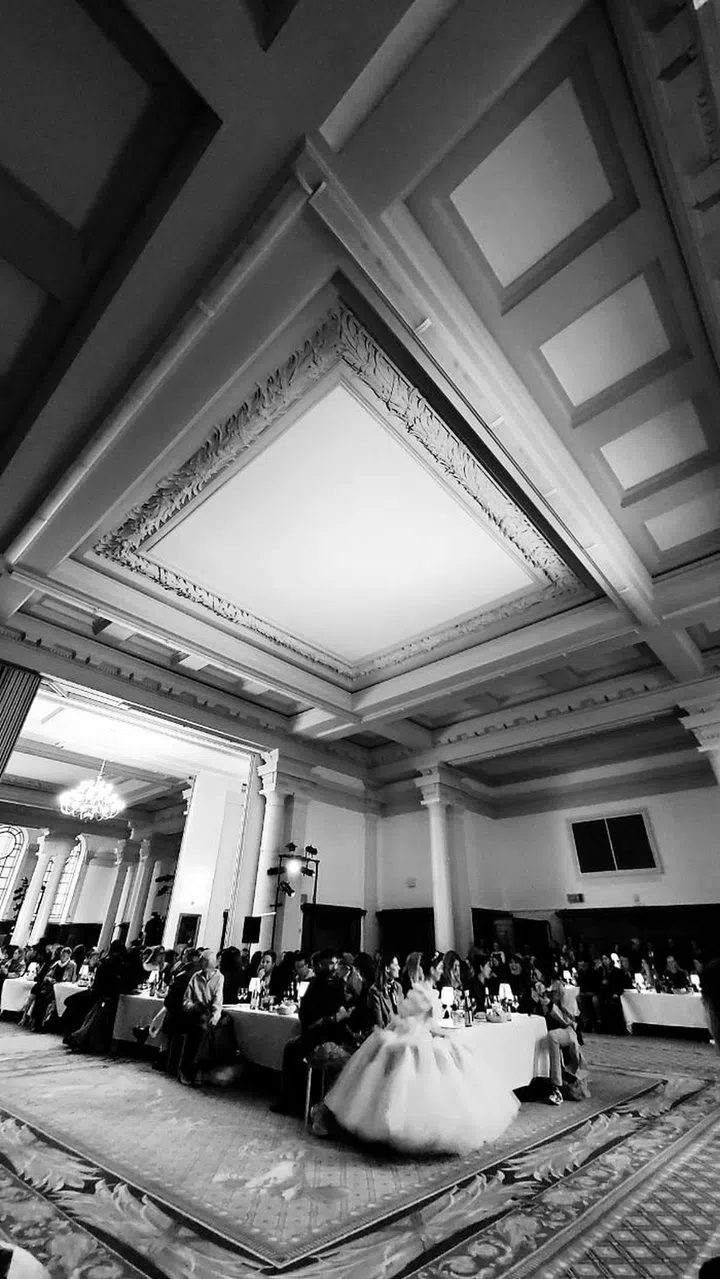 A majestic view of the Molly Goddard show venue at Central Hall Westminster.