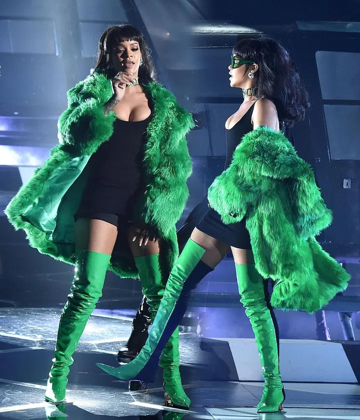 Rihanna in Versace fall/winter 15
