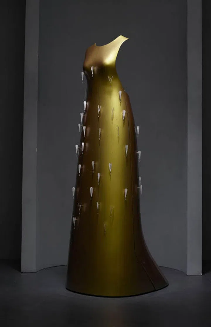 "Kaikoku" Floating Dress, Hussein Chalayan (British, born Cyprus, 1970), autumn/winter 2011-12; Courtesy of Swarovski. Photo: Nicholas Alan Cope 