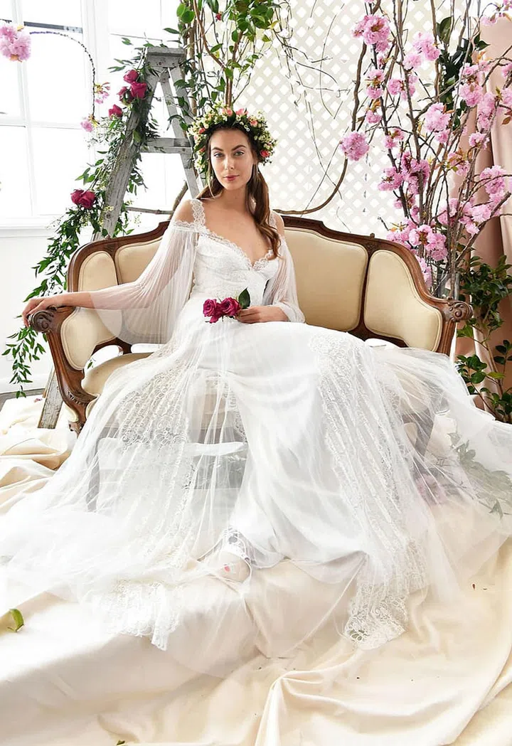 When rustic settings knew more bohemian than classic, so should your gown. Marchesa Notte gown, marchesa.com. Photo: Getty 