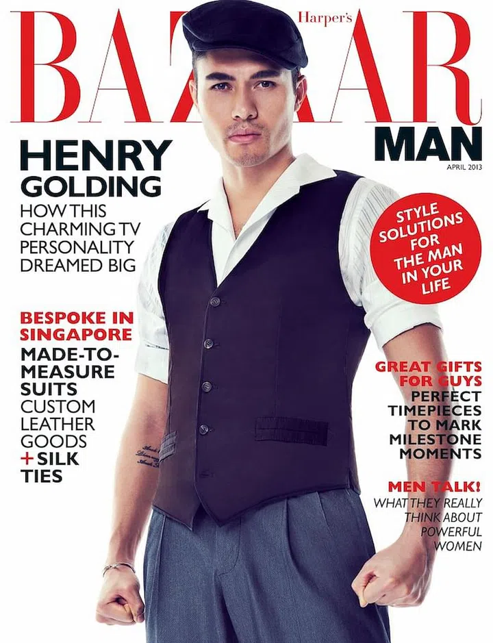 Henry Golding, April 2013 (Photo: Harper's BAZAAR Singapore)