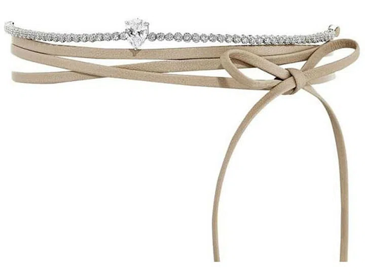 Monarch Micro Mini wrap choker in sand; $240, fallonjewelry.com
