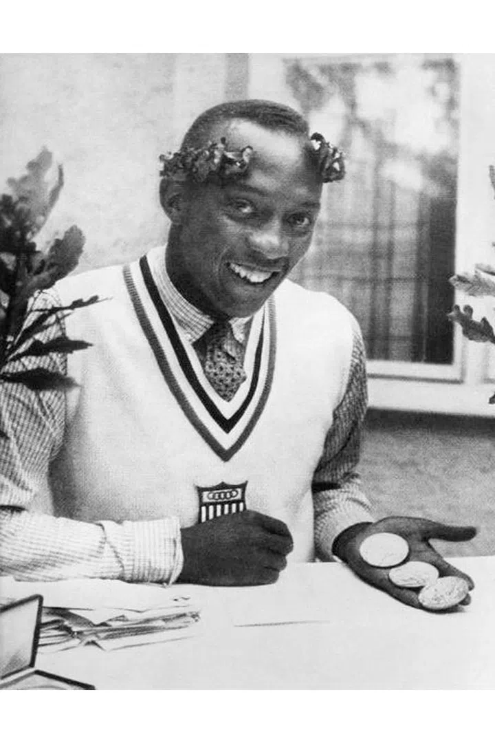 Jesse Owens, an American track and field athlete who walked away from the Summer Olympics in Berlin with four gold medals. Photo: Getty
