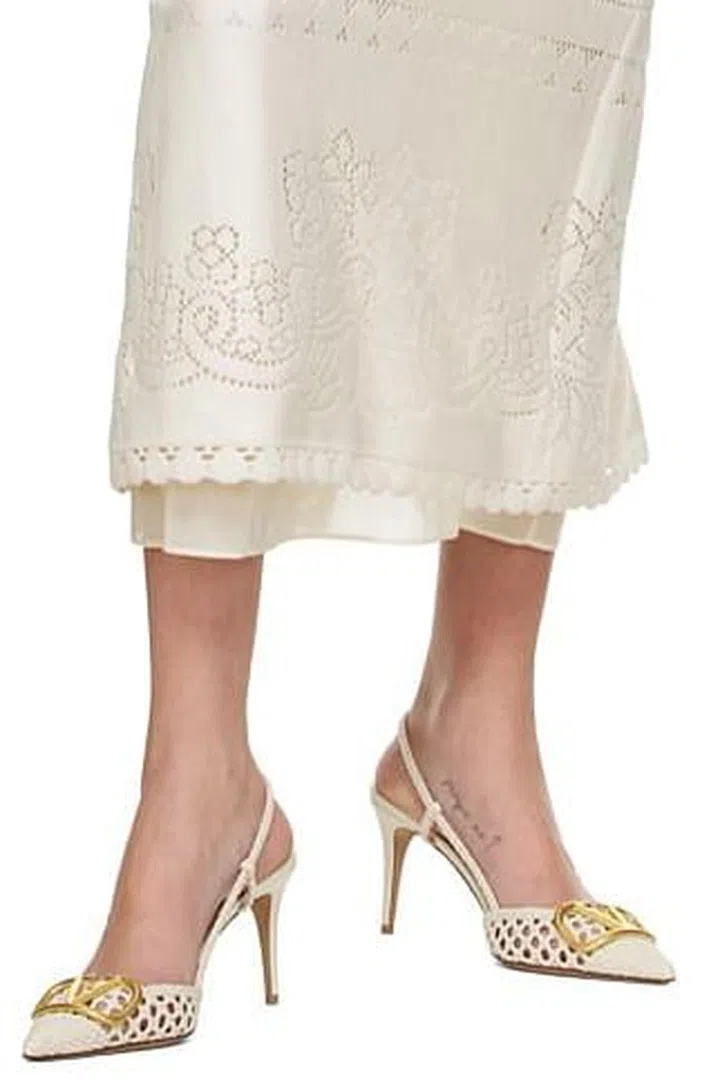Off-White V-Logo Slingback Heels, US$950, Valentino Garavani at Ssense
