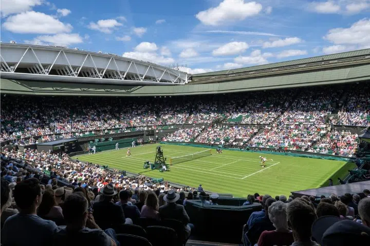 A General View Of Centre Court At The Championships, Wimbledon In 2022