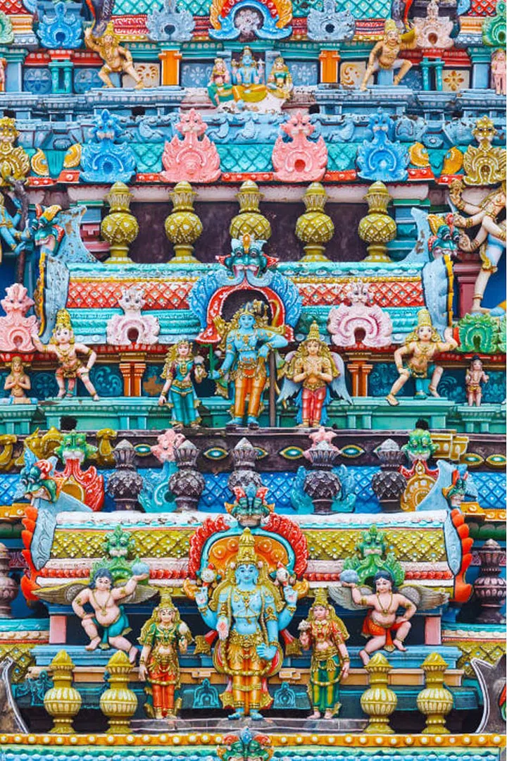 Most travelers head to North India for its Mughal palaces and forts, but the Southern state of Tamil Nadu is where most of the country's major Hindu temples are found, including the brightly-colored Sri Ranganathaswamy Temple seen here and the Meenakshi Temple Complex, which is so large it's considered a mini-city. Photo: Getty