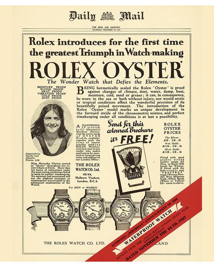 Rolex | advertisement daily mail 1927