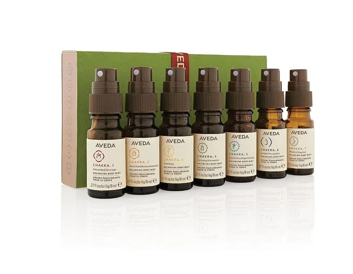 Featuring AVEDA's signature seven Chakra Balancing Body Mist, I am guaranteed a good night's rest by misting any one on my pillows or duvet when I travel. 