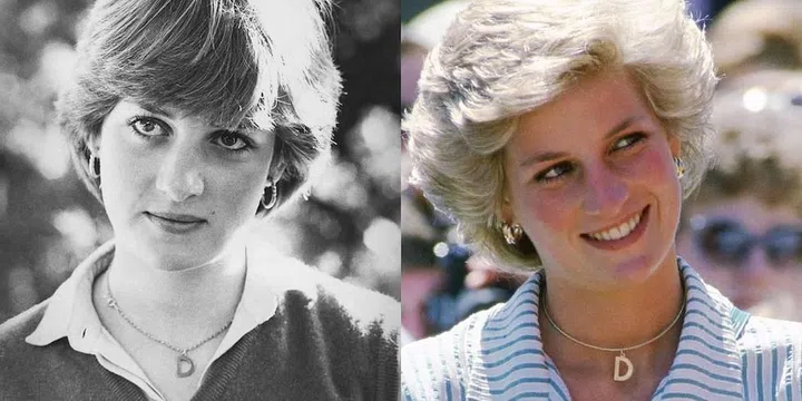 Carrie Bradshaw was most certainly not the first person to popularize name necklaces. Diana was first seen with this simple initial necklace before her marriage to Prince Charles — while on her parents' Northamptonshire estate in 1980. After being dubbed a royal she tended to favor, ya know, diamonds, but the "D" necklace appeared in the rotation during a polo match in 1985.