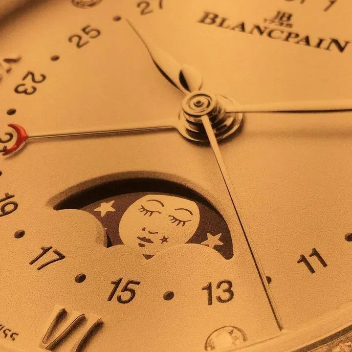 Look carefully at the Date Moon Phases and you'll see a moon face  with long lashes and even a beauty mole