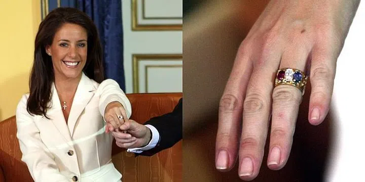 Speaking of patriotic rings, Joachim of Denmark asked Marie Cavallier to marry him with a ring meant to reflect her home flag of France. During the couple's engagement conference she explained the choice, saying, “so I can keep a bit of the French.” Photo: Getty 