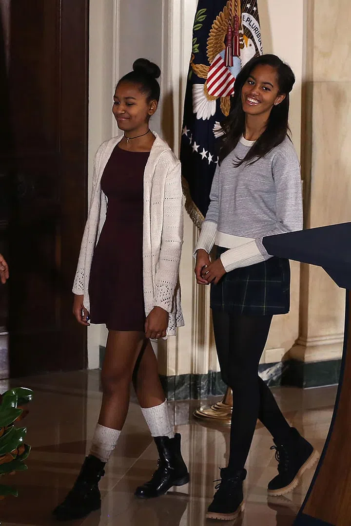 During the Presidential Pardoning of the turkey for Thanksgiving Day, 2014. Photo: Getty