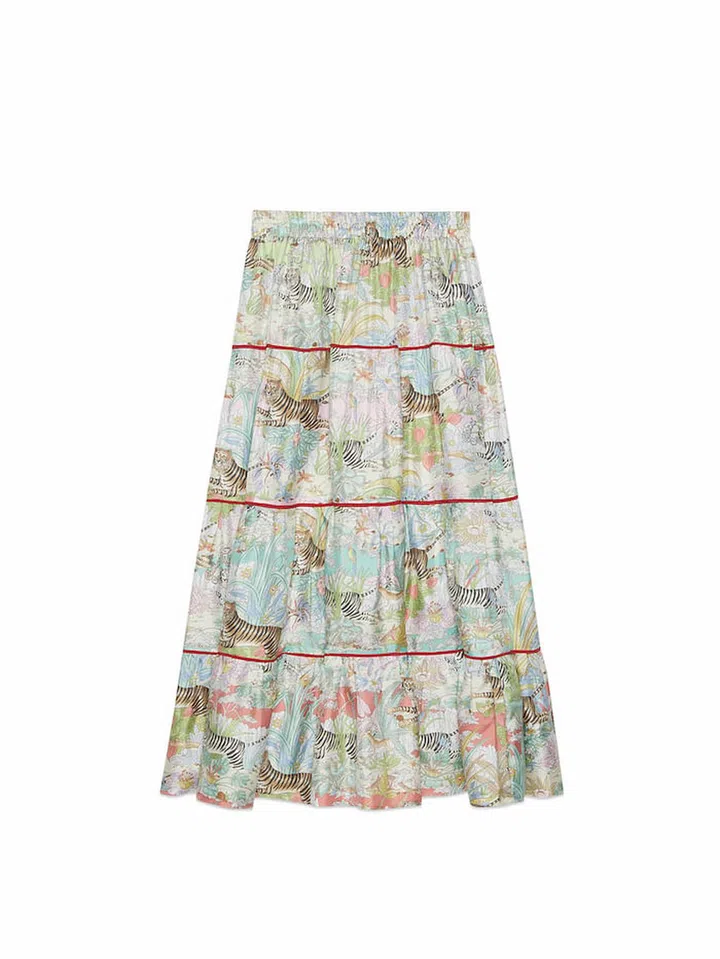 Gucci Tiger Silk Skirt, $2,870, Gucci
