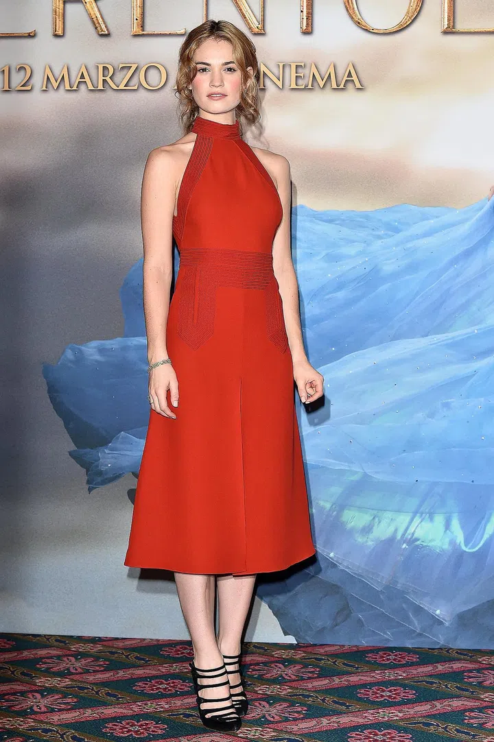 In Gucci at the Cinderella photocall in Milan