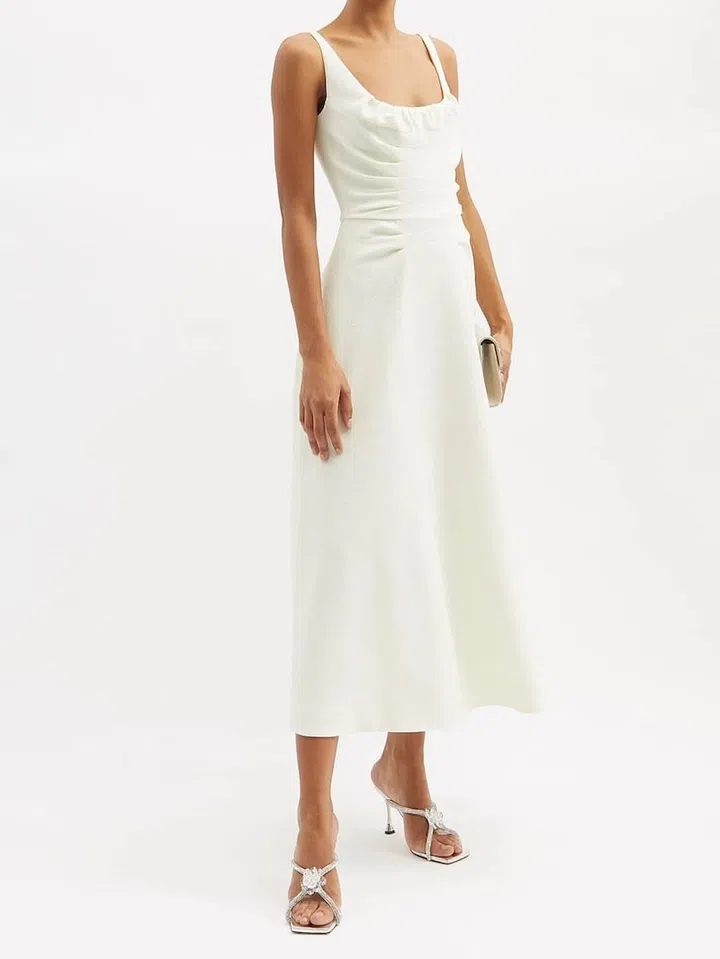 Angela Pintucked Crepe Dress, $2,822, Emilia Wickstead at Matchesfashion
