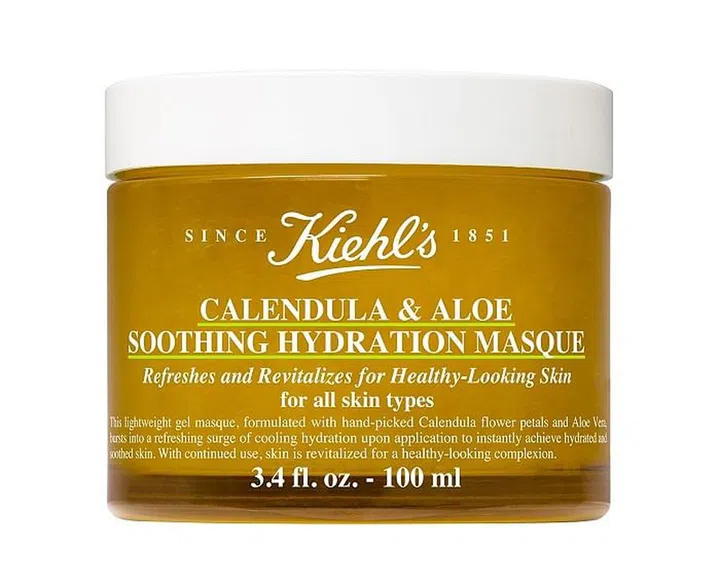 Infused with calendula and aloe, this cooling gel mask provides skin with a moisture surge while calming extracts reduces redness. 