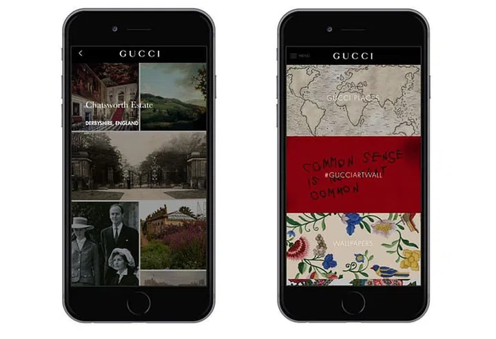 Gucci Places App Screen. Photo: Gucci 