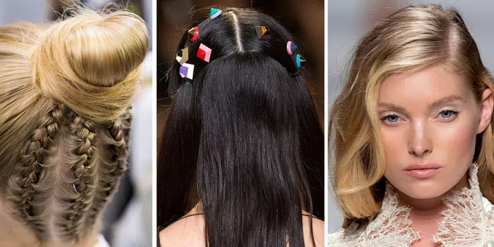 When it comes to styling, the catwalk is mixing it up for the new season. Keep it simple by adding in a SS17 catwalk favourite; the deep side parting. This works combined with the slick, wet-look texture as seen at Balmain and Hermes, while Ermanno Scervino introduced a messy wave. Switch up a classic style with the inclusion of an eye-catching braid such as Dior's tight twisted buns, Kenzo's looped and plaited ponytails or Cavalli's skinny bohemian braids. Hair accessories have also carried through from AW16 to SS17; Fendi opted for bright geometric slides while Elie Saab focused on metallic star detailing. However it was Dolce & Gabbana's colour and patterning clashing statement headbands which stole the show. 
