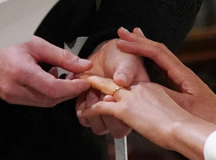 Prince Harry and Meghan Markle exchange rings 