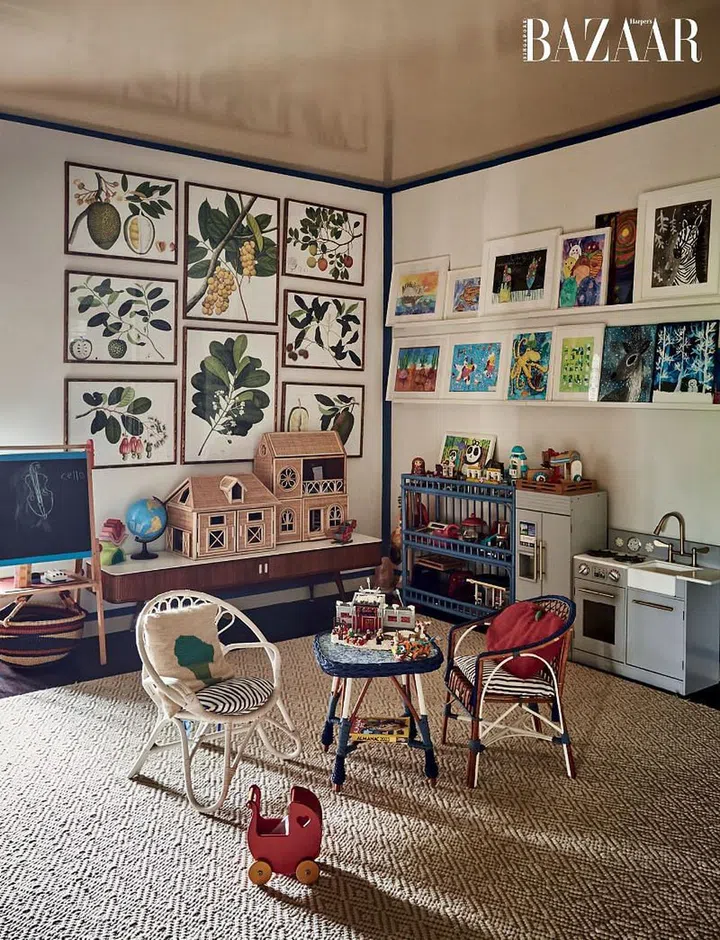 Sierra and Willow’s artworks are displayed in their play area.