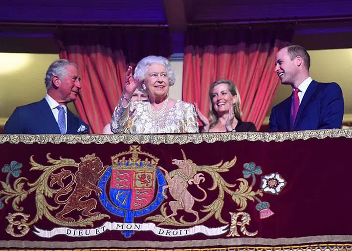 Prince William and Prince Charles are at the Queen's side today.