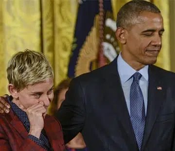 Ellen Degeneres Tears Up As She Receives The Presidential Medal Of Freedom