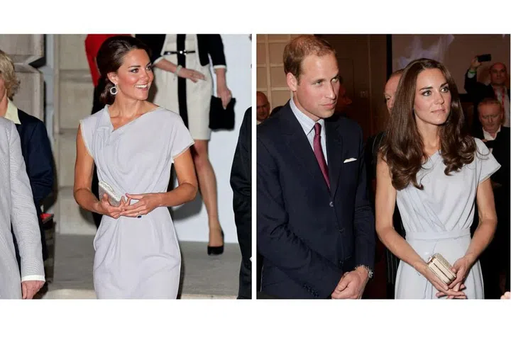 With all the attention on her style, it's a significant decision when Kate decides to wear the same look twice. Yes, she repeats staples like shoes and jewelry, but she's worn this particular Roksanda Ilinic dress to at least four major functions. Photo: Getty