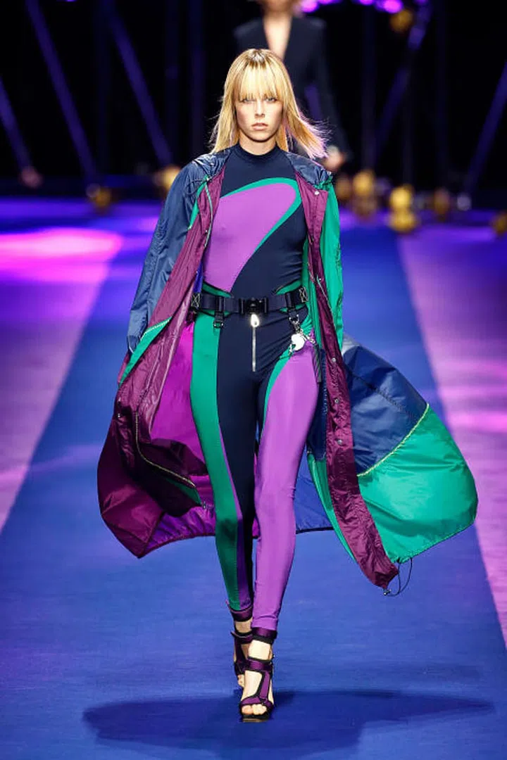We never thought we'd see the day when Versace did anoraks, but with athleisure at its peak, perhaps it was inevitable. Who wouldn't want to brighten up a rainy day with the most glamorous waterproof there is?