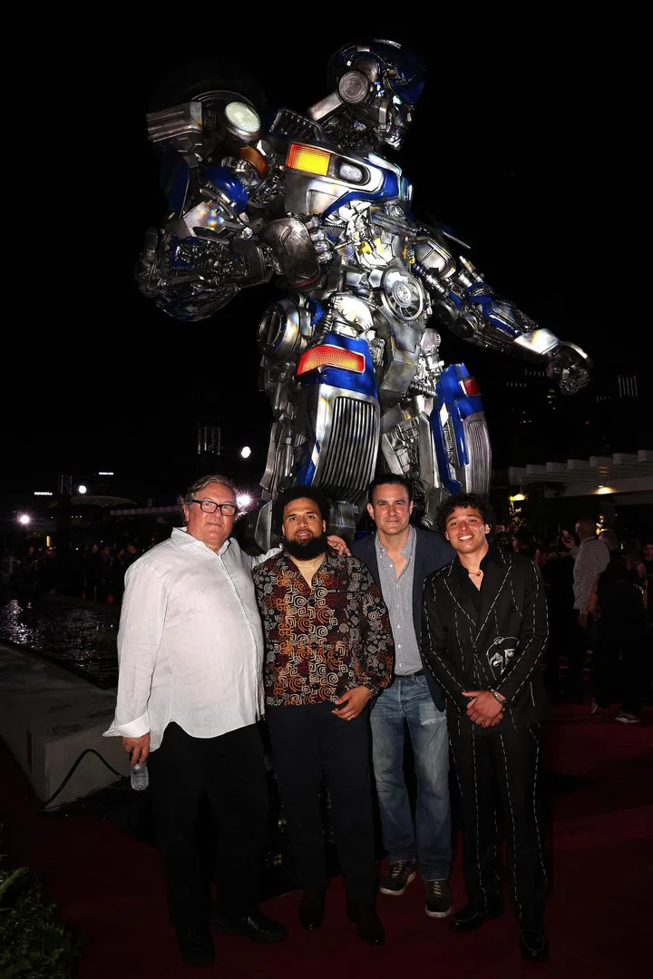 From left to right: Lorenzo di Bonaventura, Steven Caple Jr., Mark Vahradian and Anthony Ramos. Photo: Getty Images