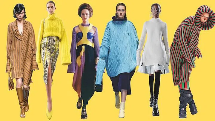 Photos (from left): Fendi, Balmain, Loewe, Raf Simons, Sacai and KENZO
