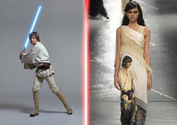 The Mulleavy sisters are self-dubbed sci-fi freaks and this Rodarte fall 2014 frock is of no surprise. Why hello, Luke Skywalker!