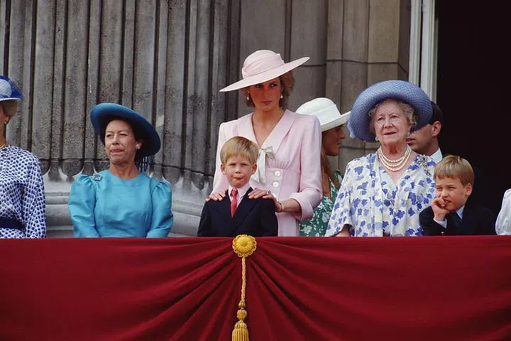 With Princess Diana and the Queen Mother in 1989
Photo: Getty