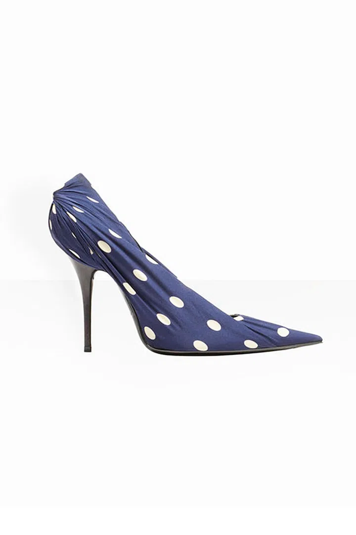 Unsurprisingly, as the brand of the moment, Balenciaga's take on the classic court shoe turned a few heads through its use of draped fabric. Unforgivingly high but truly desirable, these shoes will prompt waiting lists.
Knife pumps, £695, Balenciaga.