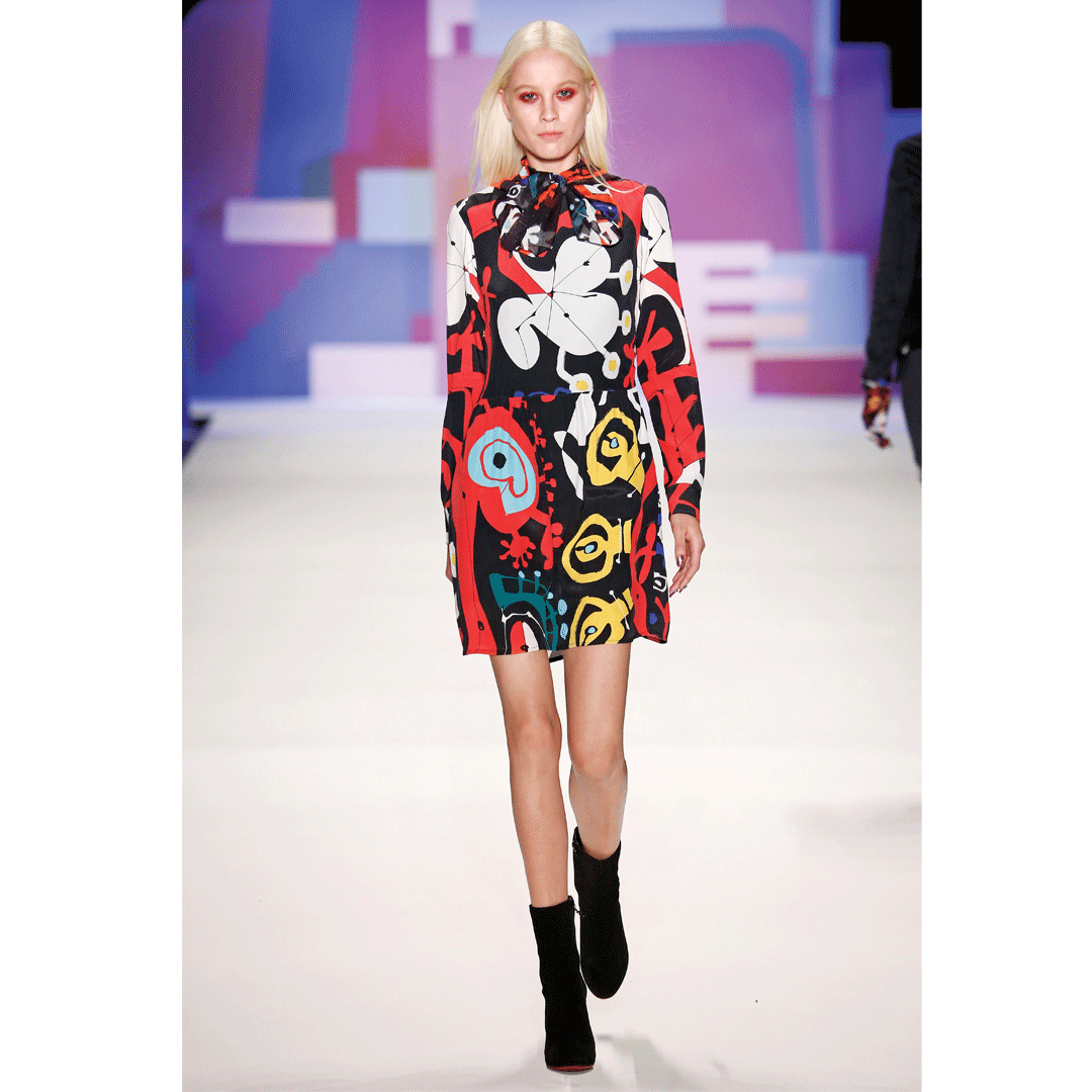 Abstract Dress, $209, Monsieur Lacroix for Desigual