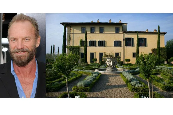 Former Police lead singer Sting vacations in a picturesque 16th-century estate that overlooks the Tuscan countryside. The 16-time Grammy award winner and his wife spend their downtime on this breathtaking property, complete with a pool, lake and, of course, vineyards. Love it? The estate is available for rental, meaning you too can party like a rockstar. Photo: Getty/ Jaime Travezan.