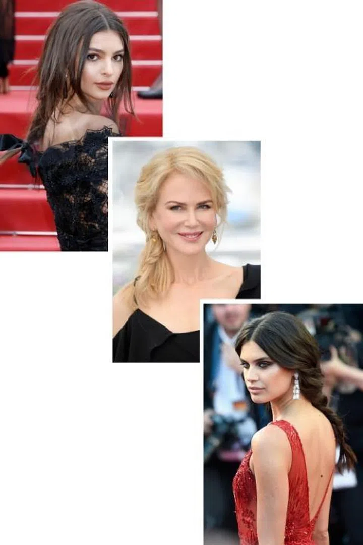 Skip the updo, top knot, or French twist next time you're planning your hairstyle for a big night out. Celebrities like Emily Ratajkowski, Nicole Kidman, and Sara Sampaio all recently wore low, loose braids on the Cannes red carpets.

Photo: Getty 