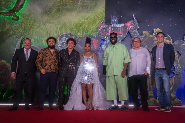 From left to right: Paul Town, Steven Caple Jr., Anthony Ramos, Dominique Fishback, Tobe Nwigwe, Lorenzo Di Bonaventura and Mark Vahradian. Photo: UIP Singapore