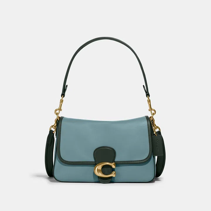 Soft Tabby Shoulder Bag in Colorblock, $695, Coach