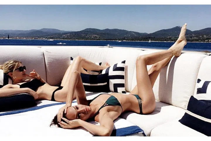 The models set sail for a "mini holiday" in St. Tropez. —@joansmalls Photo: Instagram