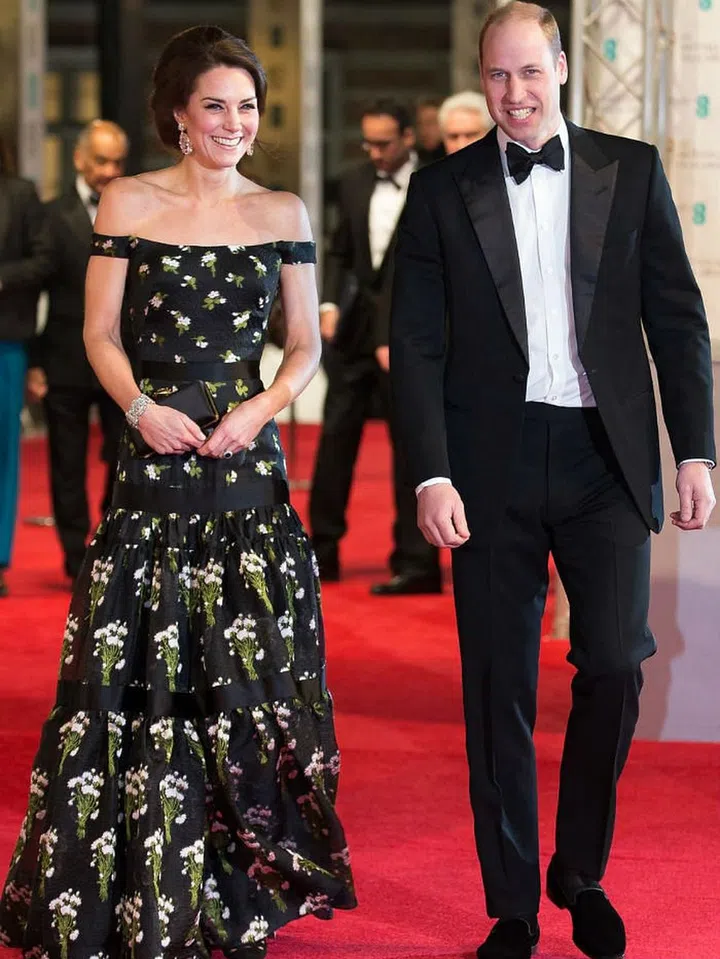 Catherine, Duchess of Cambridge and Prince William, Duke of Cambridge attended the BAFTA Awards at the Royal Albert Hall in London.