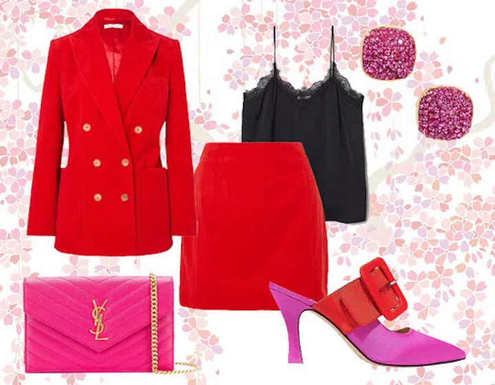 Style tips to work red and pink in one OOTD