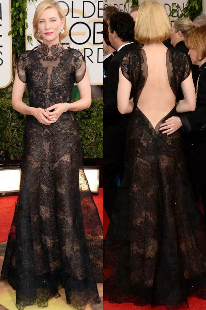 In Armani Privé at the Golden Globes. Photo: Everett