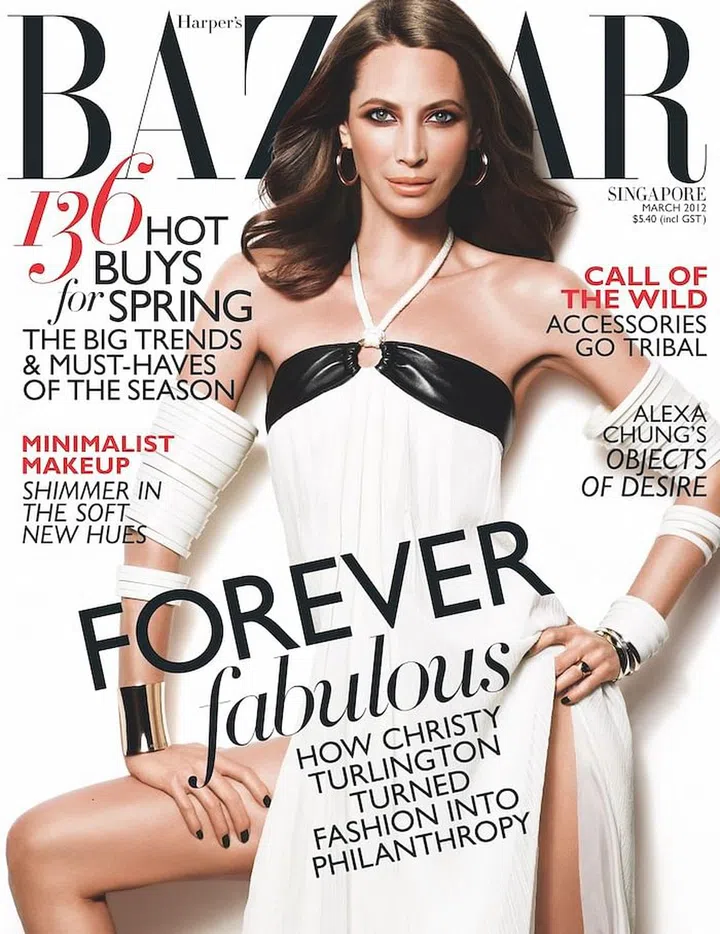 Christy Turlington, March 2012 (Photo: Harper's BAZAAR Singapore)