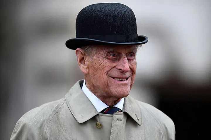 Prince Philip attending a military parade during his final solo public engagement before he retires from his royal duties.