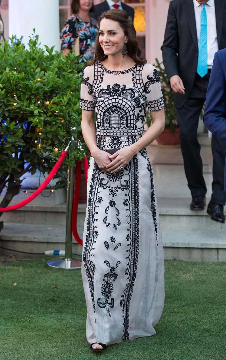 The Duchess of Cambridge attends a Garden party celebrating the Queen's 90th birthday in New Delhi, India.  Photo: Getty