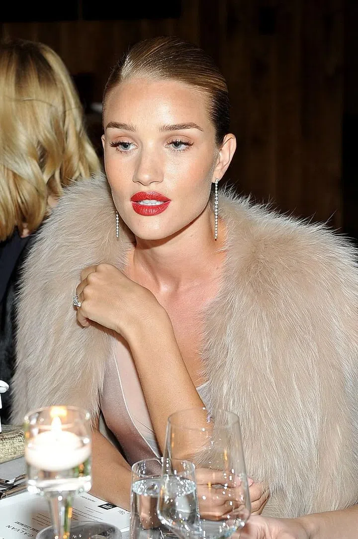 LOS ANGELES, CA - JANUARY 13:  Model/actress Rosie Huntington-Whiteley attends the Galvan For Opening Ceremony Dinner Hosted By Swarovski at Private Residence on January 13, 2016 in Los Angeles, California.  (Photo by Donato Sardella/Getty Images for Galvan)